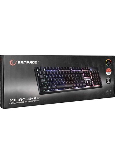 Rampage MIRACLE K2 RGB Işıklı Membrane Switch Gaming Oyuncu Klavye