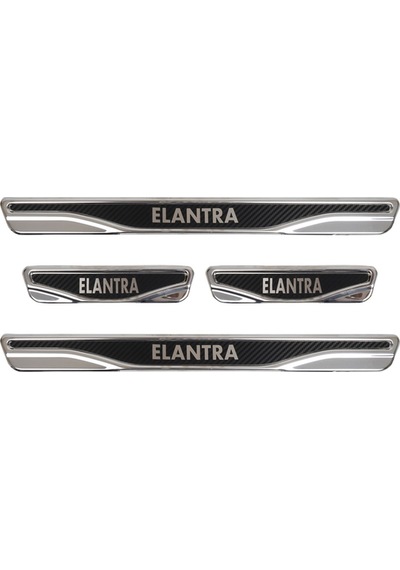 Hyundai Elantra Uyumlu Kapı Eşiği Karbon Krom 4 Parça