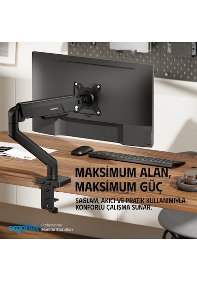 Ergoflex X10 Siyah 22-40inch Amortisörlü 12 Kg Monitör Standı 2026 Versiyon