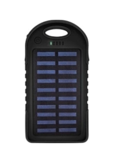 Solar Enerjili 10000 Mah Powerbank Akıllı Telefon Taşınabilir Şarj Dolum Ünitesi 12 Power Led Işık Siyah