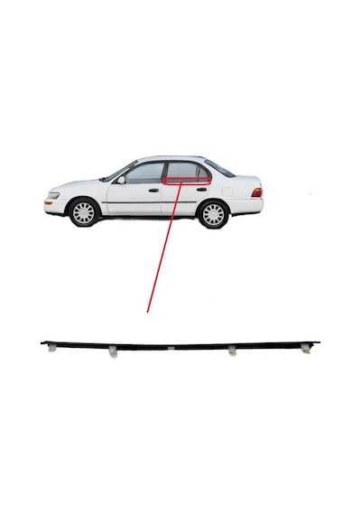 Toyota Corolla Ae101 Xli Çıta Cam Sıyırıcı Fitili Arka Dış Sol Siyah 1993-1998