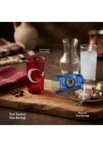 Porselen -desenli Shot Bardak Seti-443116 Çok Renkli