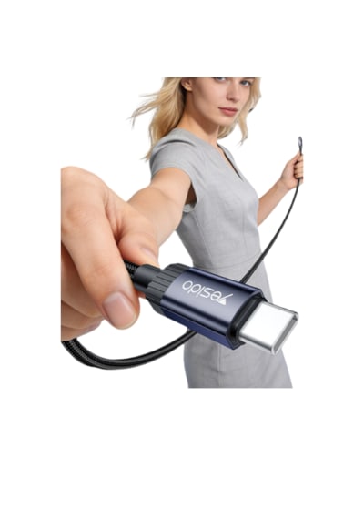 Yesido Ca204 60w Type-c To Type-c Pd Hızlı Şarj Data Kablosu - Siyah 1Adet