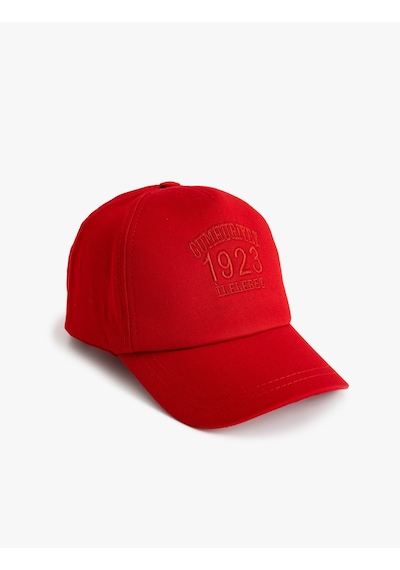 Koton Cumhuriyet Nakış Detaylı Pamuklu Kep Şapka Kırmızı 5skb40030aa Kırmızı