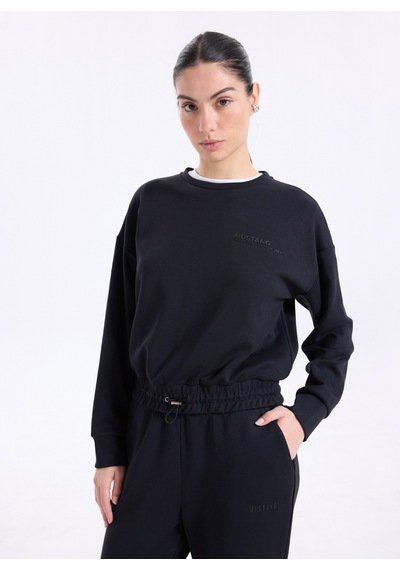 Mustang Siyah Kadın Modal Karışımlı Sweatshirt M4wl-swt-1013