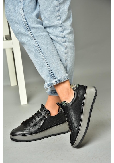 Fox Shoesp555306603 Siyah Hakiki Deri Spor Ayakkabı Sneakers Siyah