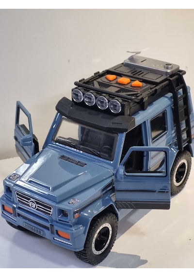 Mavi Renkli Lüx Metal Jeep Işıklı Ve Sesli Oyuncak Araba 17.5 Cm Diğer