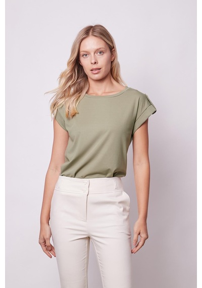 Jument Kadın Kaliteli Likrasız Span Kumaş Geniş Sıfır Yaka Duble Kollu Apoletli Düğmeli T-shirt Bluz-haki Haki Jument Kadın Kaliteli Likrasız Span Kumaş Geniş Sıfır Yaka Duble Kollu Apoletli Düğmeli T-shirt Bluz-haki Haki