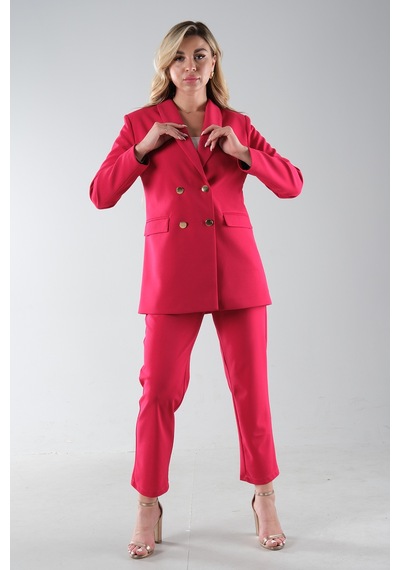 Feminist Fuşya Blazer Ceket Pantolon İkili Takım 0106305.12 001