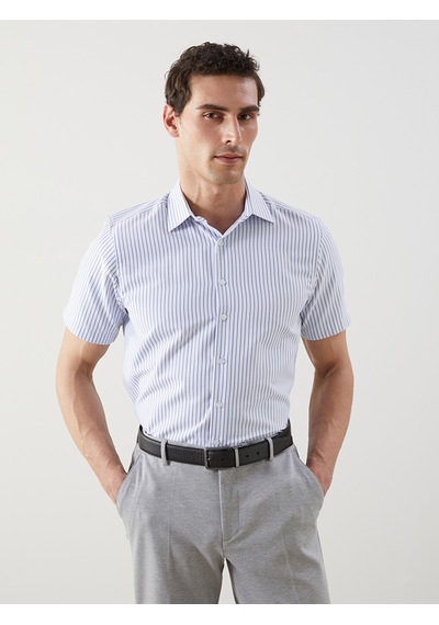 Lcw Busıness Beyaz Regular Fit Çizgili Erkek Gömlek
