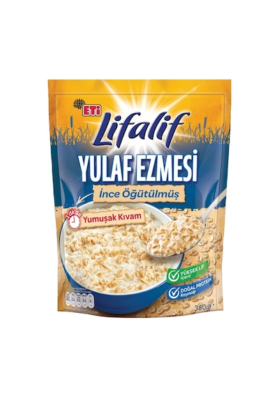 Eti Lifalif İnce Öğütülmüş Yulaf Ezmesi 350g - Pratik Kahvaltılık Gevrek - 2 Adet Tarı
