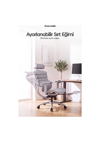 Rosso Ergonomik Çalışma Koltuğu - Gri
