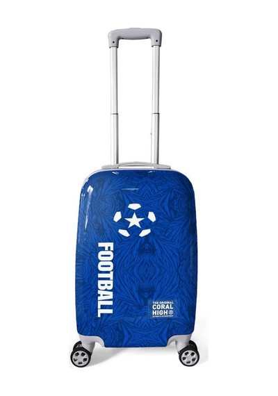 Coral High Lacivert Saks Futbol Desenli Pc Kabin Boy Valiz 50cm 16561 Çok Renkli