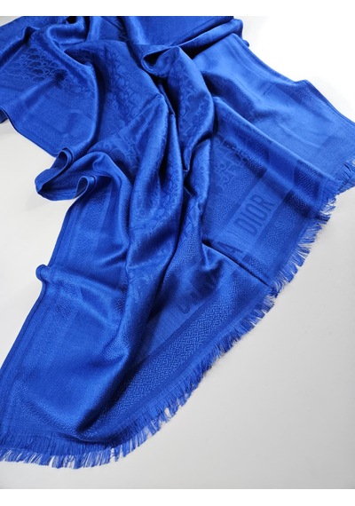 Cd Desen Kaşmir İpek Şal Silk Scarfs Hijab İthal Ürün Saks Mavi