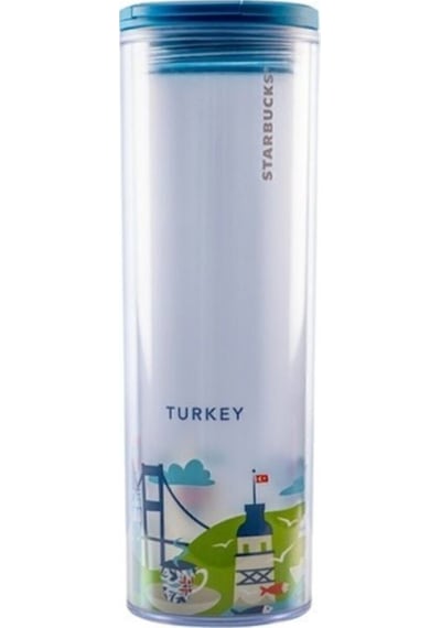 Starbucks Şehir Temalı Termos - Türkiye Istanbul 473 Ml Mavi
