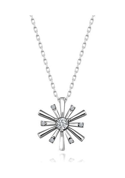 Brezza Lusso Jewelry Gümüş Swarovski Zirconia Taşlı Kartanesi Kadın Kolye 42 Cm 42 Cm