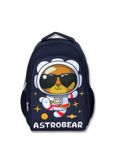 Ümit Çanta 5045 Lacivert Beyaz Üç Gözlü Erkek Çocuk Okul Çantası -astronot Ayıcık Beyaz - Lacivert