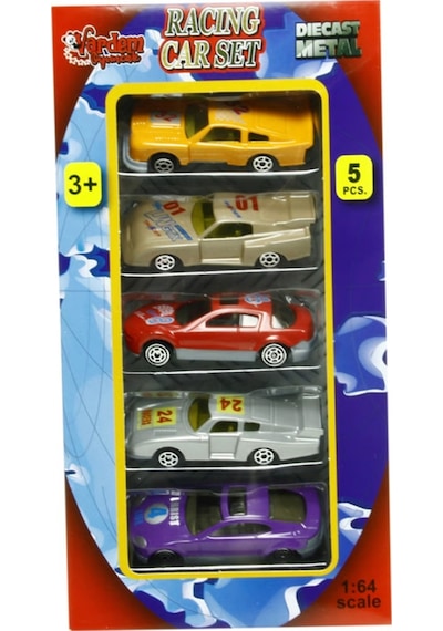 Vardem Oyuncak 5'li Diecast Metal Yarış Arabası Seti 1:64 Ölçek 7 Cm Çok Renkli