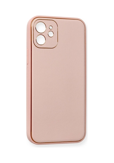 Ilkeshop Newface Apple iPhone Uyumlu 12 Kılıf Coco Deri Silikon Kapak - Pembe