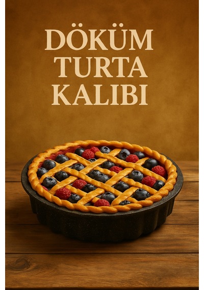 28 Cm Döküm Yanmaz Yapışmaz Turta Ve Cheesecake Kalıbı Siyah