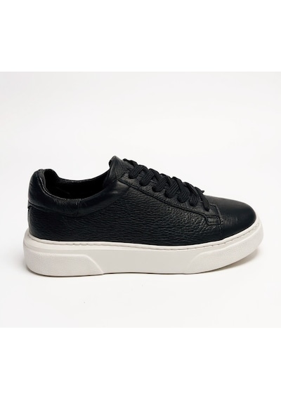 Erkek Deri Sneaker Ayakkabı Siyah-siyah Siyah