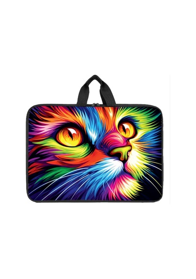 Ab Kıds Desenli Proje Çantası Evrak Laptop Taşıma Çantası Otantik Para Cüzdanı Hediyeli - 19 Farklı Model Çok Amaçlı Organizer Çanta Renkli Kedi Renkli Kedi