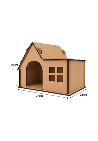 Tr Alg Wood Design Hamster Evi 8 Parça Mdf Ahşap Hamster Yuvası 27 23 22 Cm