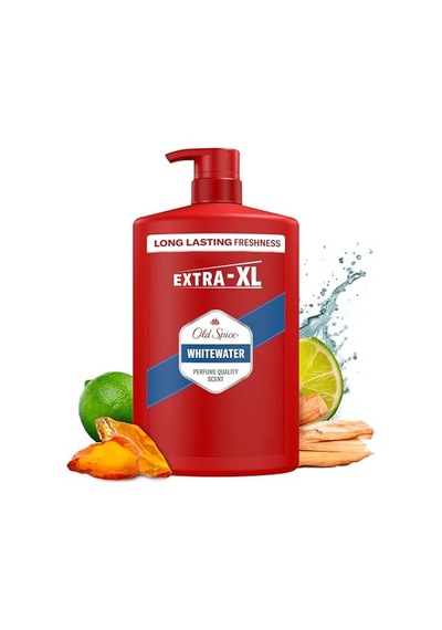 Old Spice Whitewater Erkekler İçin Duş Jeli Ve Şampuan 1000 Ml Ekstra-xl Çoklu Kullanım 3'ü 1 Arada, Uzun Ömürlü Tazelik, Parfüm Kokusu, Derinlemesine Temizlik Acai Üzümü