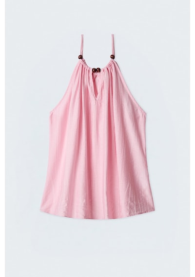 Sateen Aksesuar Detaylı Bluz - Pembe-137622