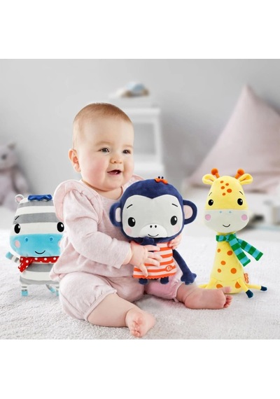 Fisher Price Bebek Peluş Maymun Lacivert