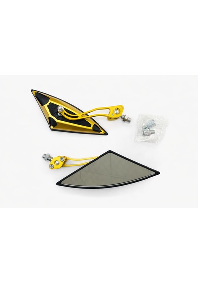 Motosiklet Ve E Bike Universal Ayna Tk 8mm Ve 100mm Bağlantılı Gold Renk