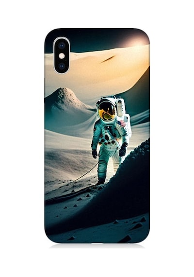 Apple Uyumlu iPhone Xs Astronot Ve Araştırma Desenli Silikon Kılıf