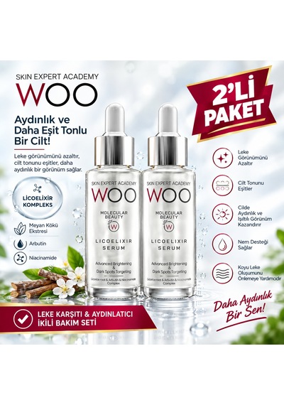 Woo Skin Expert Academy Licoelixir Serum Licorice Root & Arbutin & Niacinamide Complex X 2 Adet