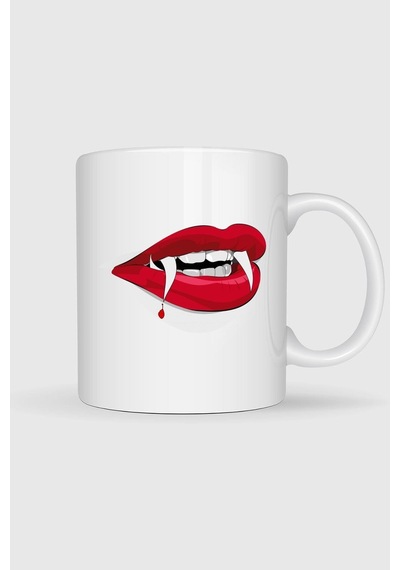 Dracula Vampire, Teeth Tasarımlı Kupa Bardak Beyaz