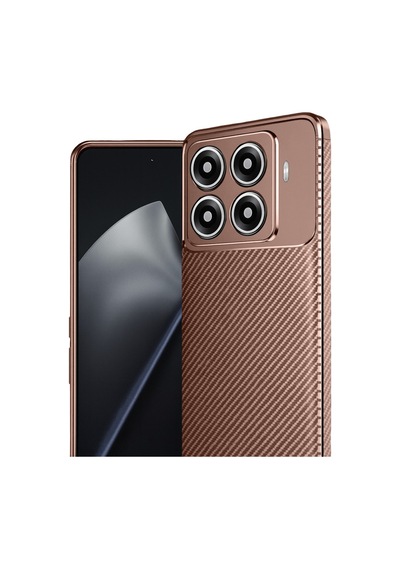 Xiaomi Mi 15t Pro Uyumlu Auto Focus Karbon Kapak - Kahverengi