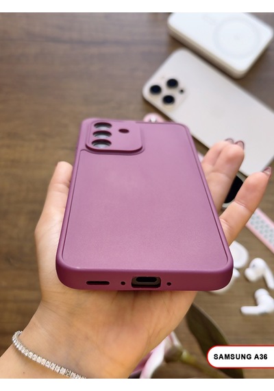 Samsung Galaxy A36 Uyumlu Kamera Korumalı Darbeye Dayanıklı Renk Atmayan Keep Silikon Kılıf Mor