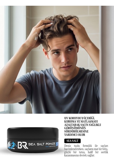 Wax Saç Şekillendirici Wax Sea Salt Pomade Deniz Tuzlu Wax Güçlü Tutuş - 120 ML