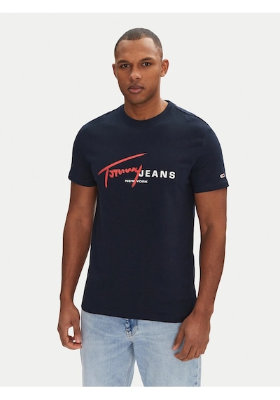 Tommy Hilfiger Tommy Hılfıger Erkek T-shırt Dm0dm20817-c1g Lacivert