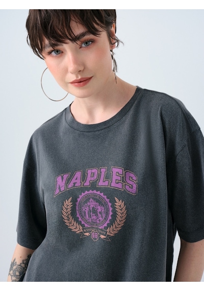 Regular Fit Kadın Tshirt K.kol Antrasit