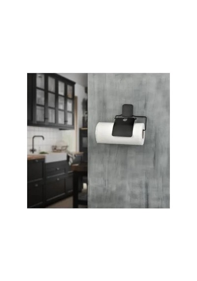 Yapışkanlı Kağıt Havluluk - Mat Siyah Banyo Ve Mutfak Düzenleyici