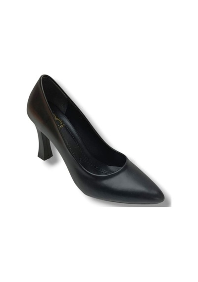 C-shoes Bj349-26 Cilt Deri Yüksek Topuklu Kadın Stiletto Siyah