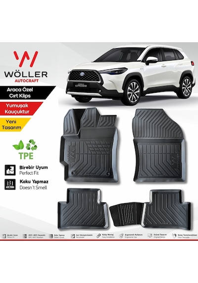 Toyota Corolla Uyumlu Cross Paspas 2022 Sonrası 3d Havuzlu Wöller Paspas
