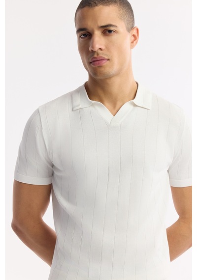 Avva Erkek Ekru Polo Yaka Rayon Triko Regular Fit T-shirt A51y5015