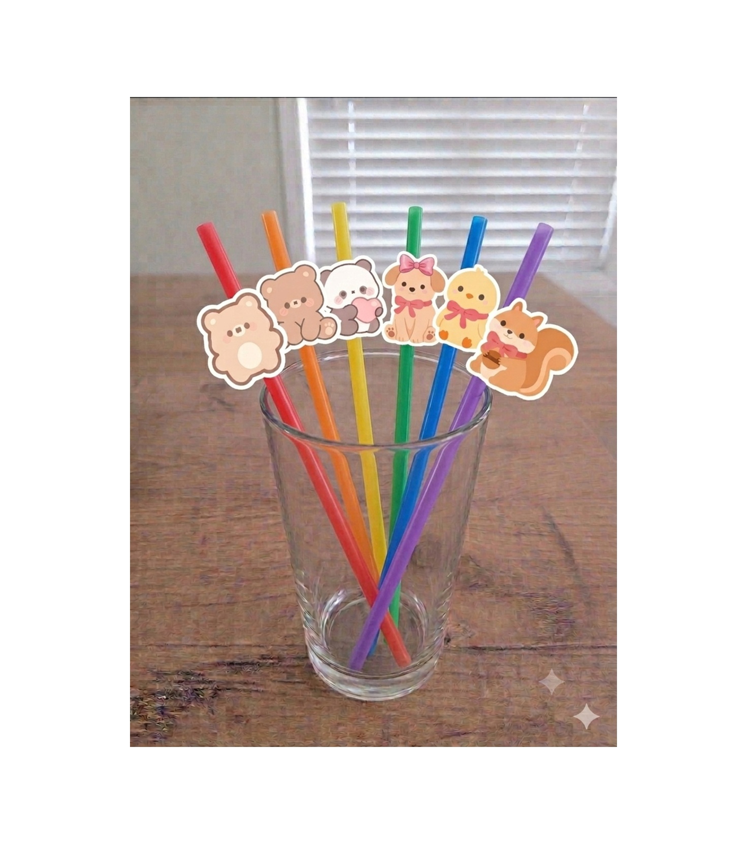 12 Li Sevimli Hayvanlar Cupcake Süsü Ve 12 Li Pipet Seti