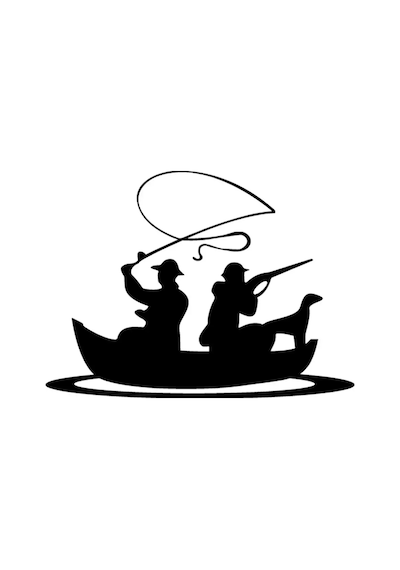 Balık Tutan Avcılar Oto Özel Yeni Sticker Siyah 30 X 21 Cm
