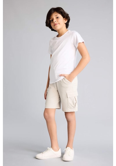 Defacto Regular Fıt Sweatshirt Kumaşı Şort Erkek Çocuk B5868a826smgr296 Gri-gr296