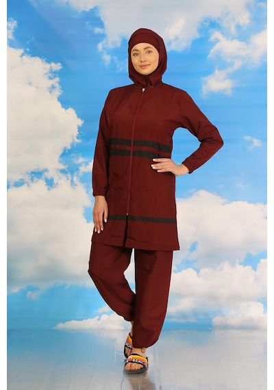 Akbeniz Kadın Tam Tesettür Mayo Bordo 31061-bordo Bordo