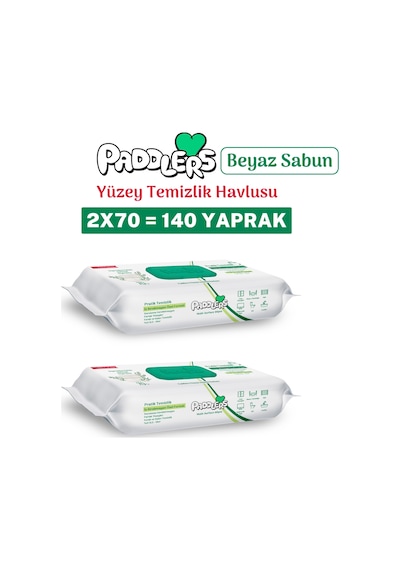 Easy Clean Beyaz Sabun Katkılı Yüzey Temizlik Havlusu 140 Yaprak (2x70) – Yüksek Hijyen