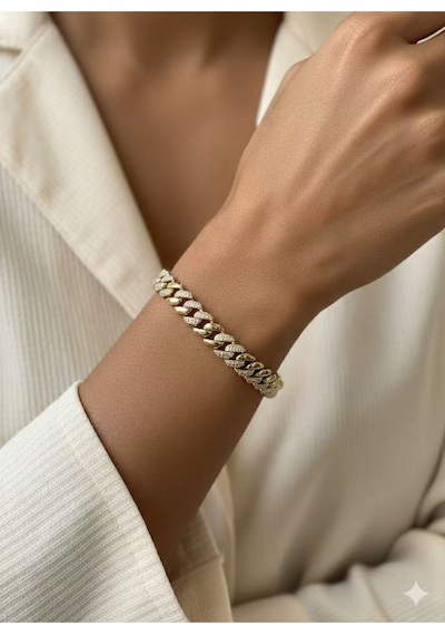 Xuping 14 K Gerçek Altın Kaplama Zirkon Taşlı Bileklik Beyaz 36440475