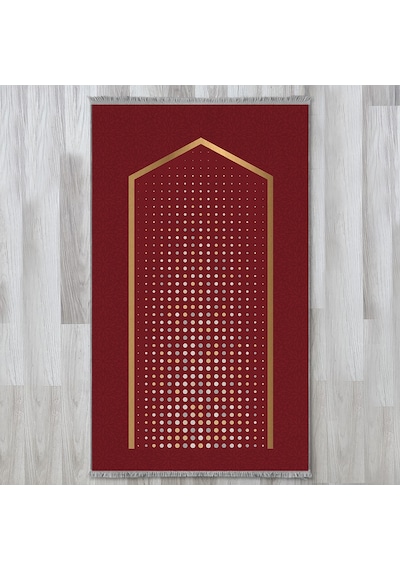 Evaşk Namazlık Dokuma Halı Kaymaz Muslumana Seccade 66x113 KIRMIZI EVAŞK601A80